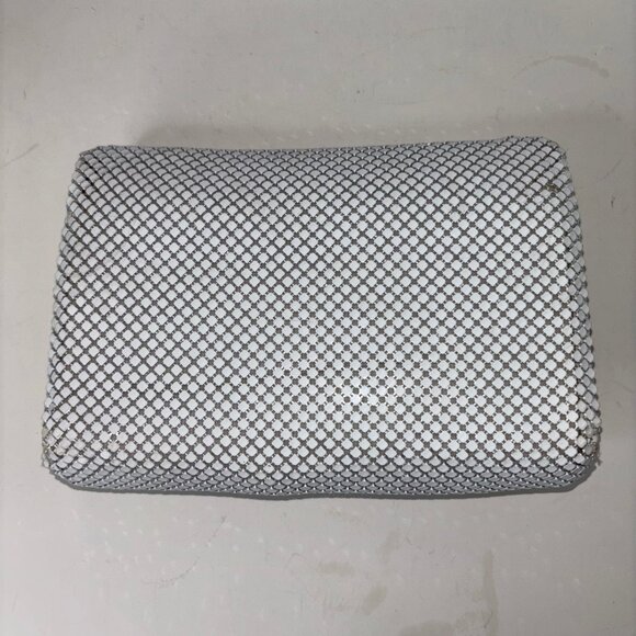 WHITING & DAVIS White Metal Mesh Shoulder Bag Purse Clutch 1980'S - Picture 14 of 15
